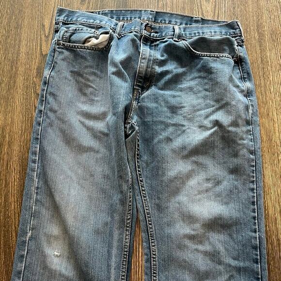 Levi Strauss & Co Mens Straight Jeans Mid-Rise Denim Medium Wash Blue Size 38x30 - Picture 3 of 11